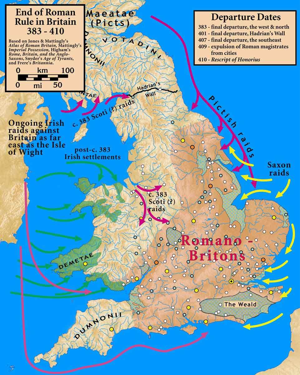 abandonment and barbarian invasions of roman britain