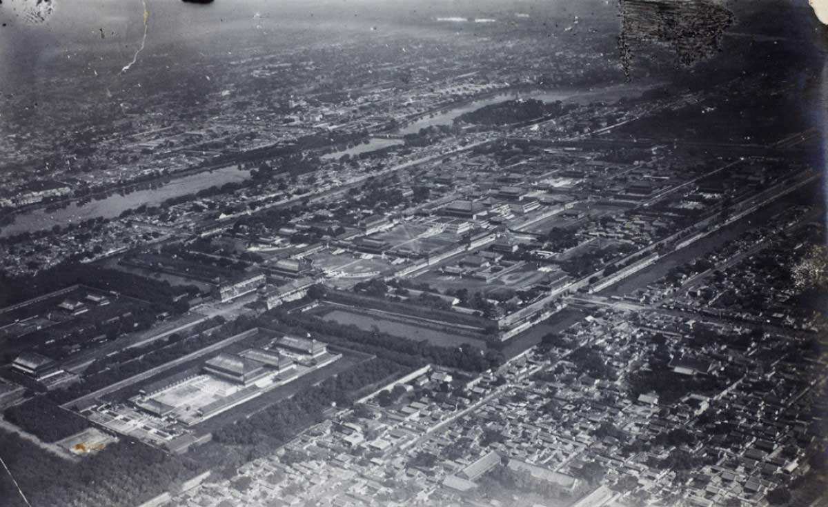 aerial view forbidden city 1912 1914