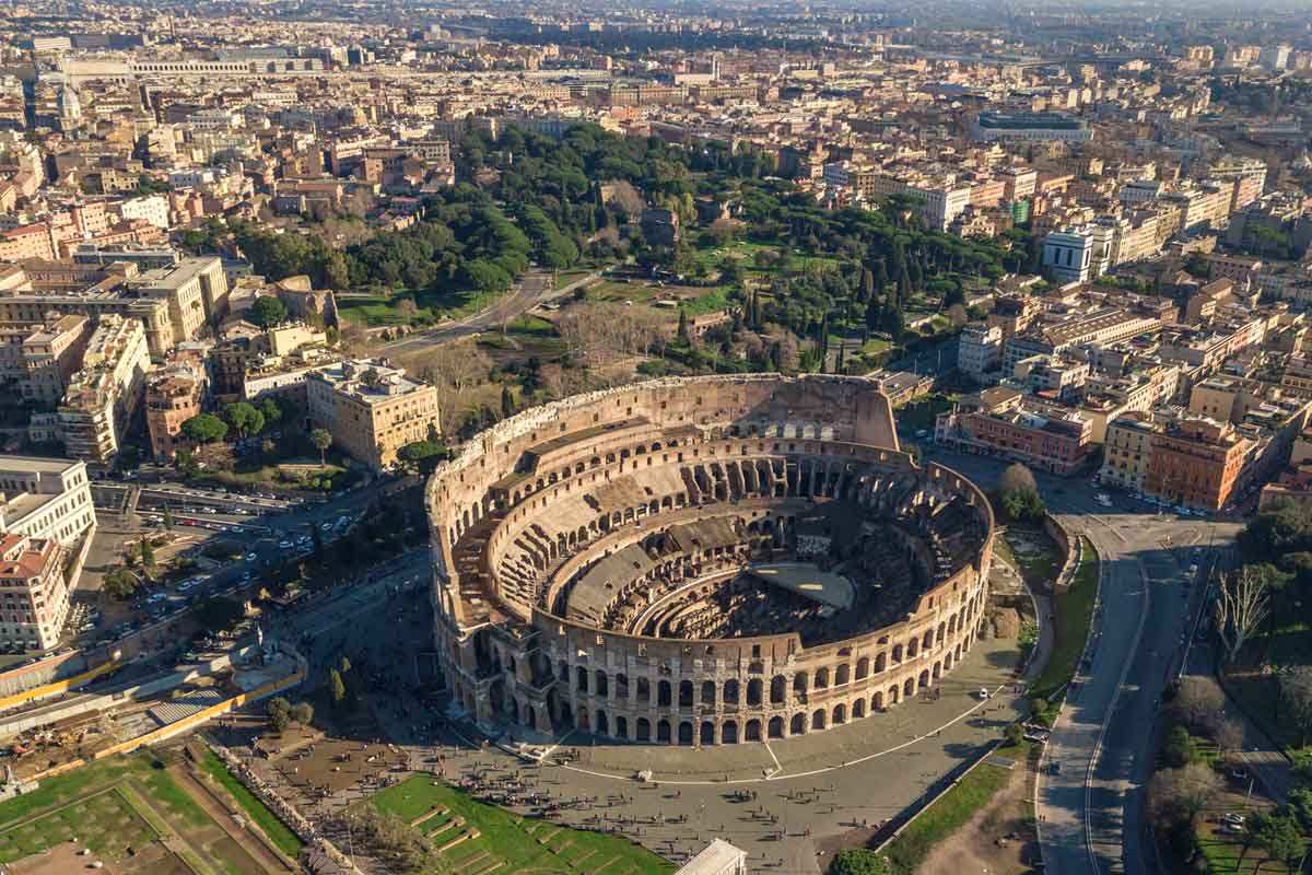 Aerial view Roman Colosseum