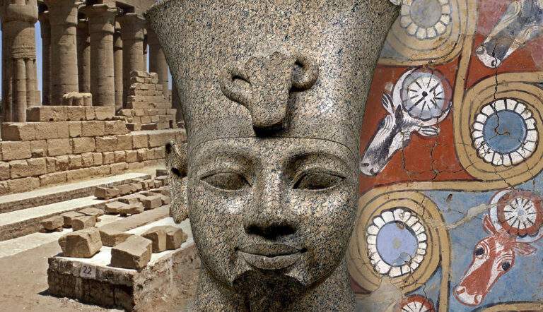 amenhotep head egypt luxor temple malkata palace ceiling