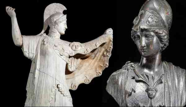 athena promachus and bronze bust minerva