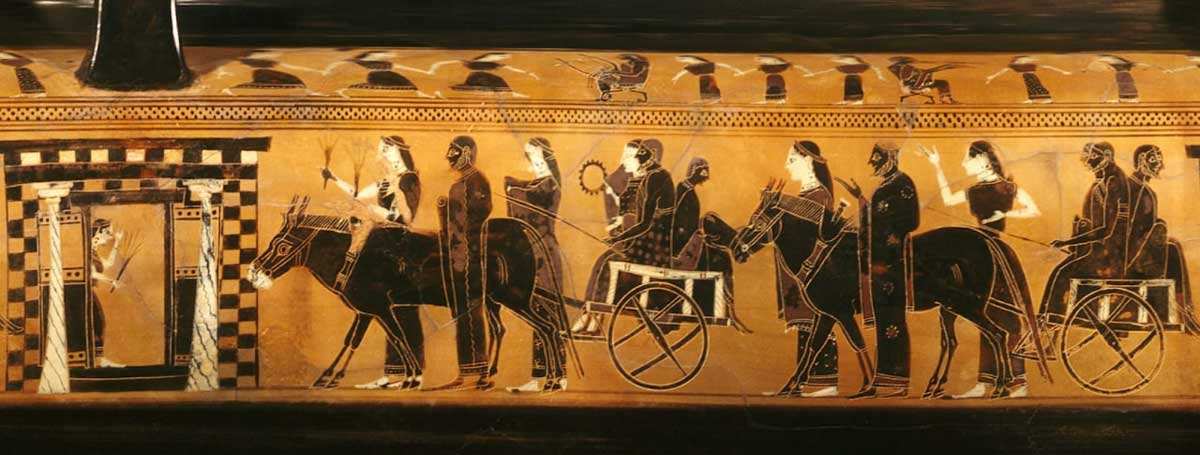 attic lekythos ancient greek wedding procession