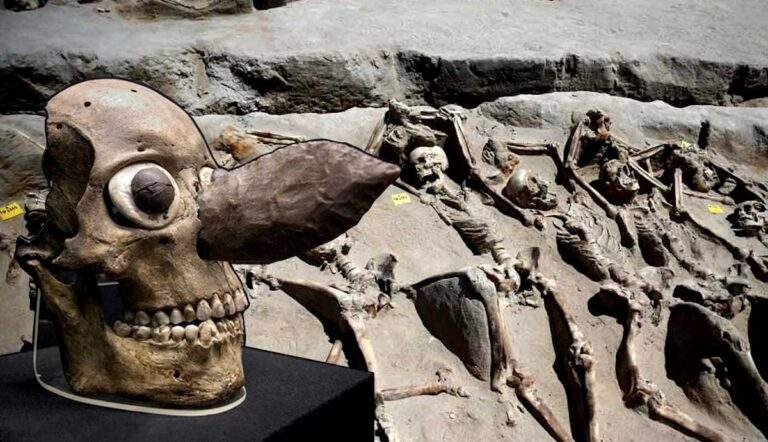 aztec skull mask shackled skeletons phaliron athens