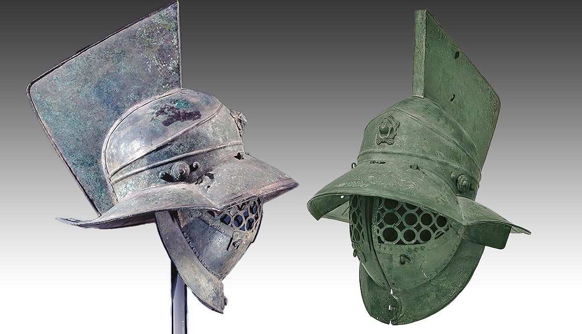 bronze murmillo helmet