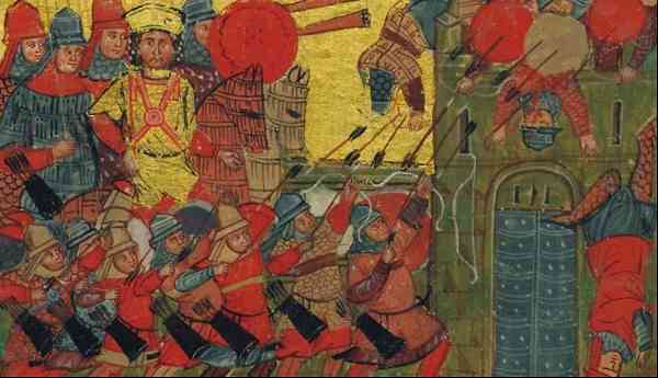 byzantine empire battles siege painting