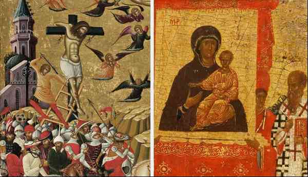 byzantine icon triumph orthodoxy crucifixion andreas