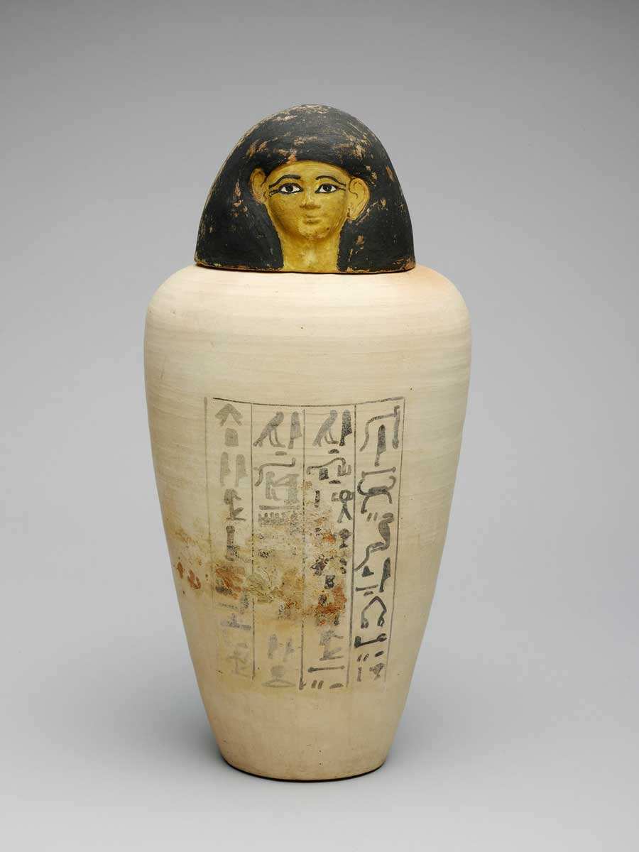 canopic jar human god amenhotep new kingdom tomb