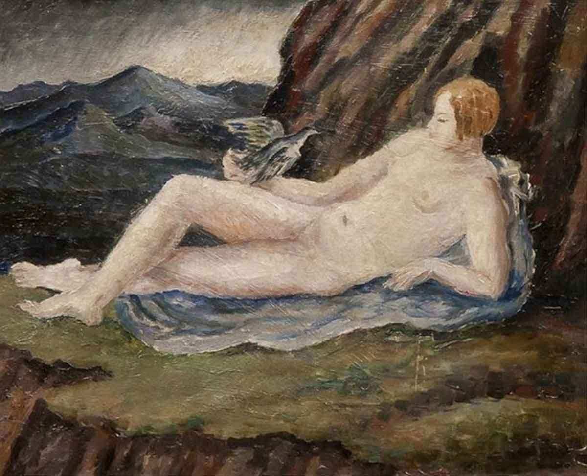 carrington reclining nude dove mountainous landscape henrietta bingham