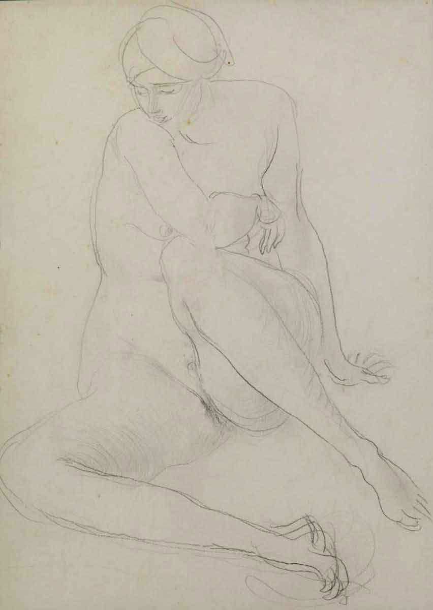 carrington seated female nude