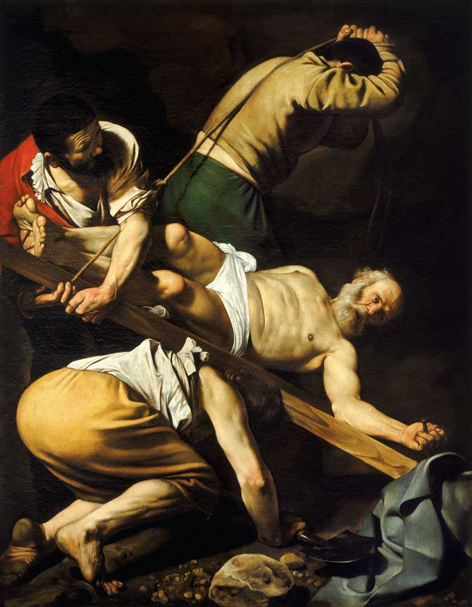christian martyr crucifixion of saint peter caravaggio