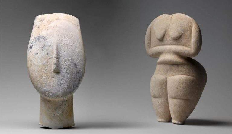 Cycladic Sculptures, two figures, ancient greek
