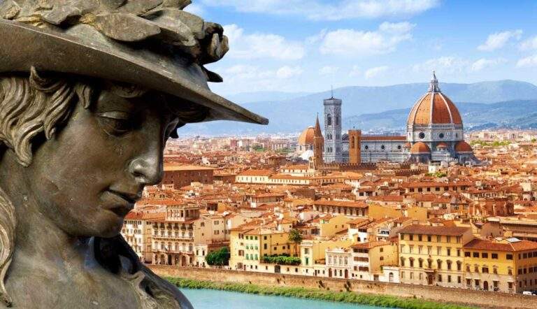 david sculptures renaissance florence brunelleschi cathedral city scape
