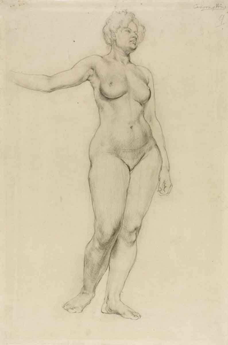 dora carrington female nude standing 1914