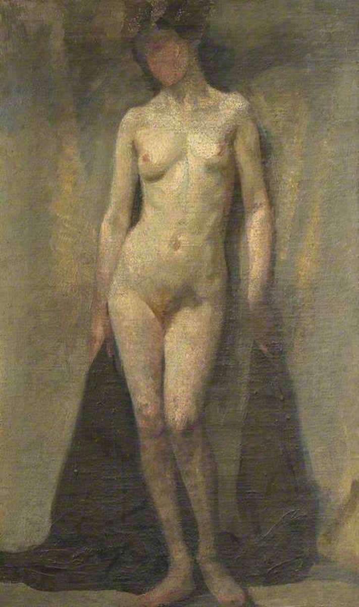 dora carrington standing female nude 1913
