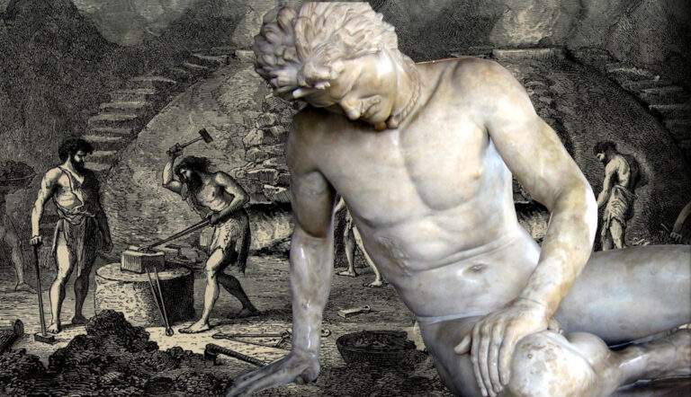 dying gaul statue celtic metallworking print
