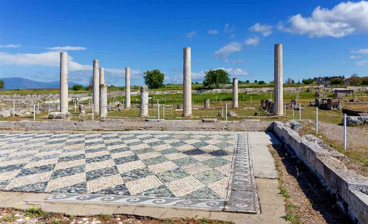 floor ruins pella hellenistic kingdom