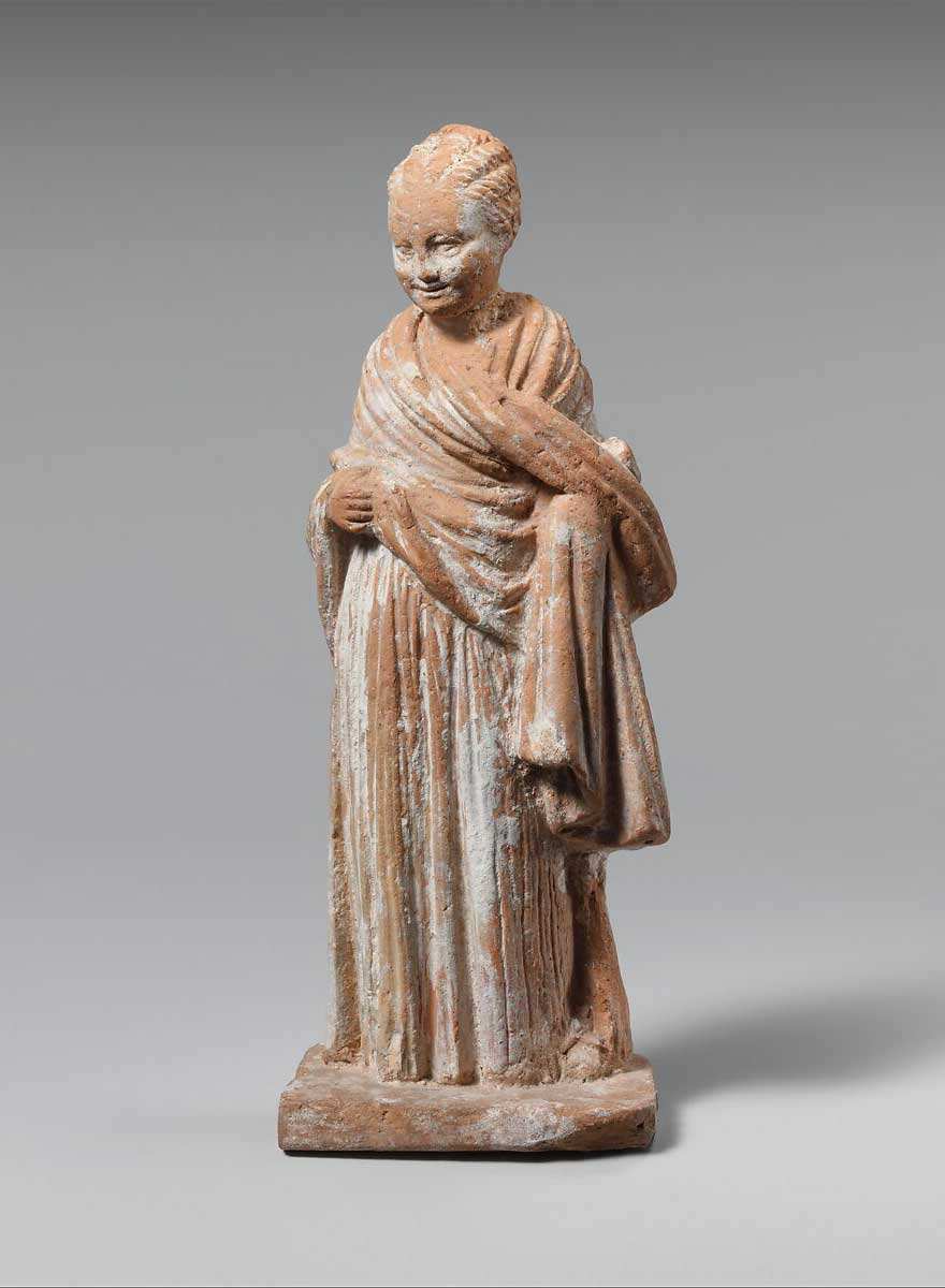 fourth century terracotta standing girl athens