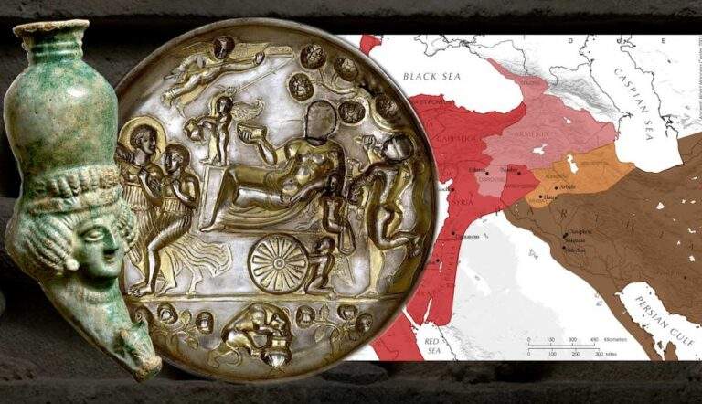 gilded silver plate map parthian empire
