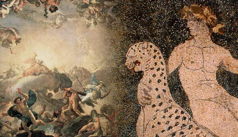 god dionysus pella mosaic battle of giants
