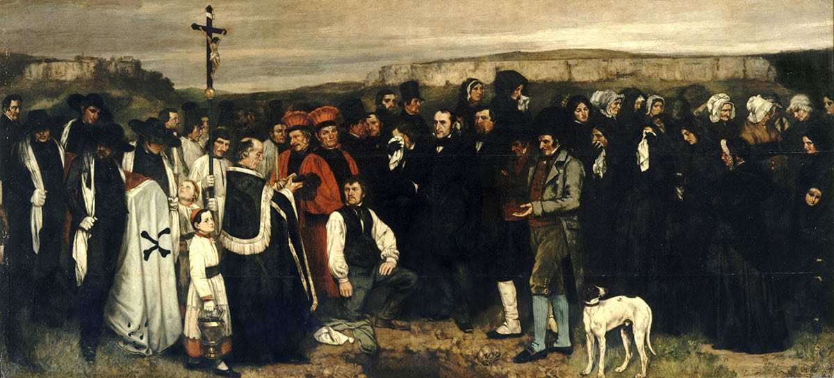 burial at ornans gustave courbet