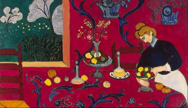 The Dessert: Harmony in Red by Henri Matisse (also known as Red Room or Harmony in Red), 1908, Hermitage Museum