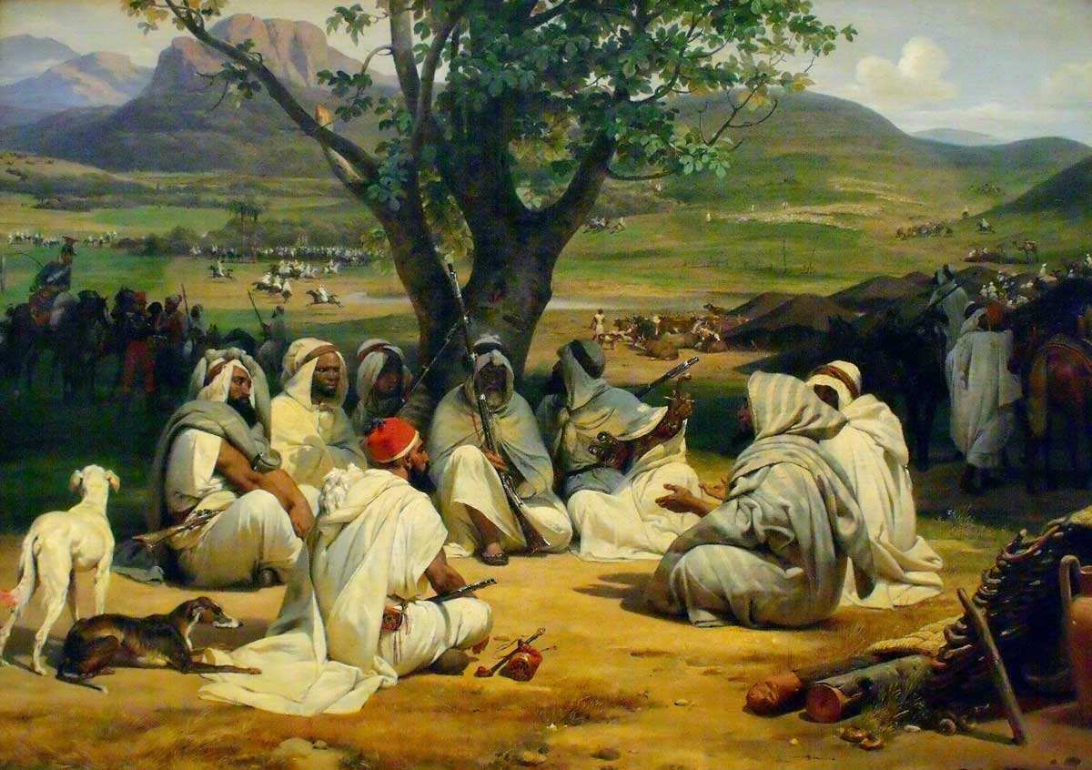 horace vernet arab chieftains council painting