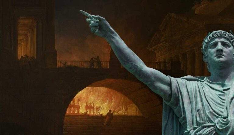huber fire rome painting emperor nero statue
