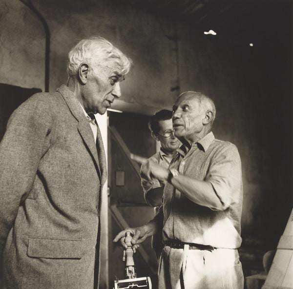 George Braque and Pablo Picasso by Lee Miller, 1954. 