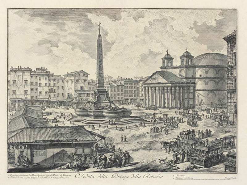 Piranesi, View of the Piazza della Rotunda, first state.