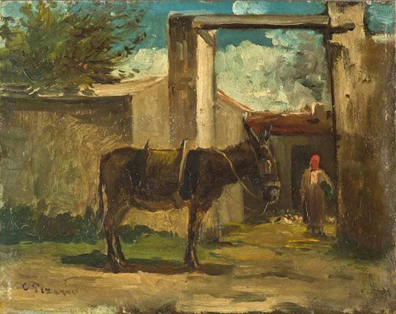 Donkey in Front of a Farm, Montmorency, c. 1859 (Shown at the Salon of 1859)
