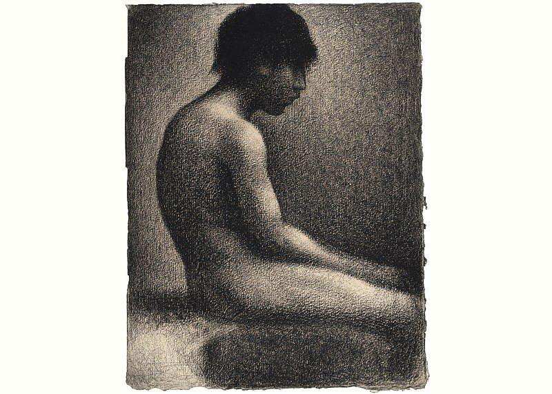 Seated Nude, Study for Une Baignade, Georges Seurat, 1883, sketch