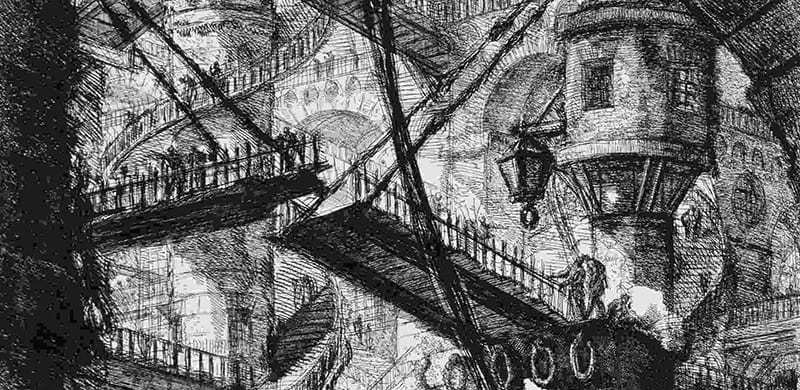 Piranesi, The Pillar with the Chain, Detail, Carceri d’Invenzione, 1760. Etching on paper