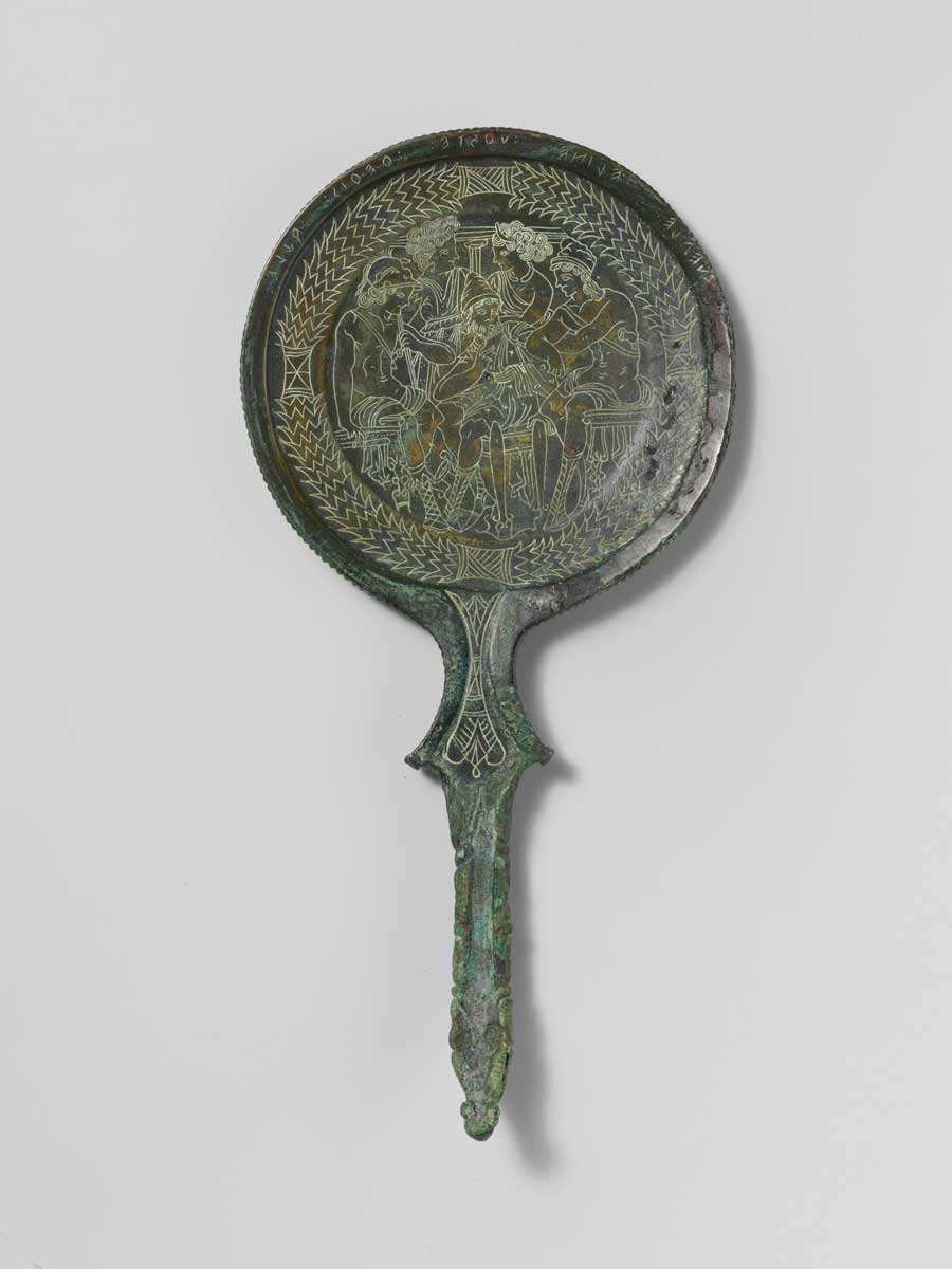 inscribed etruscan mirror