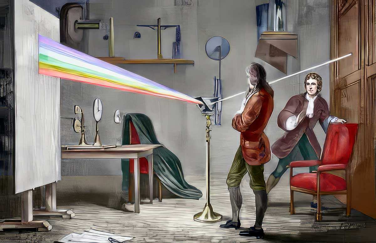 isaac newton refracted light prism