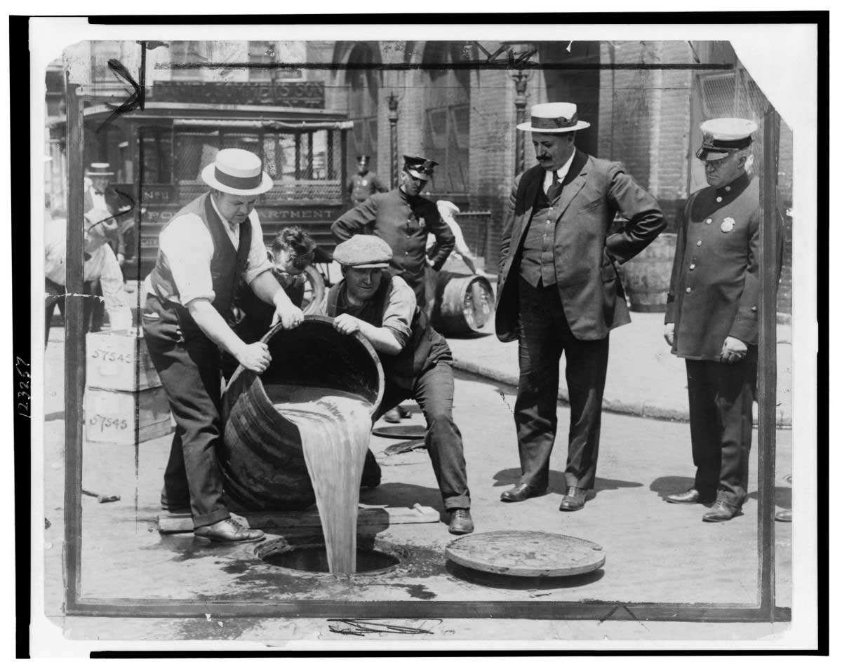 john leach pour liquor sewer prohibition raid 1921