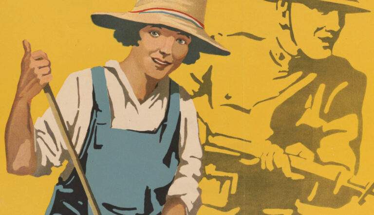 join the land army poster ww1 women