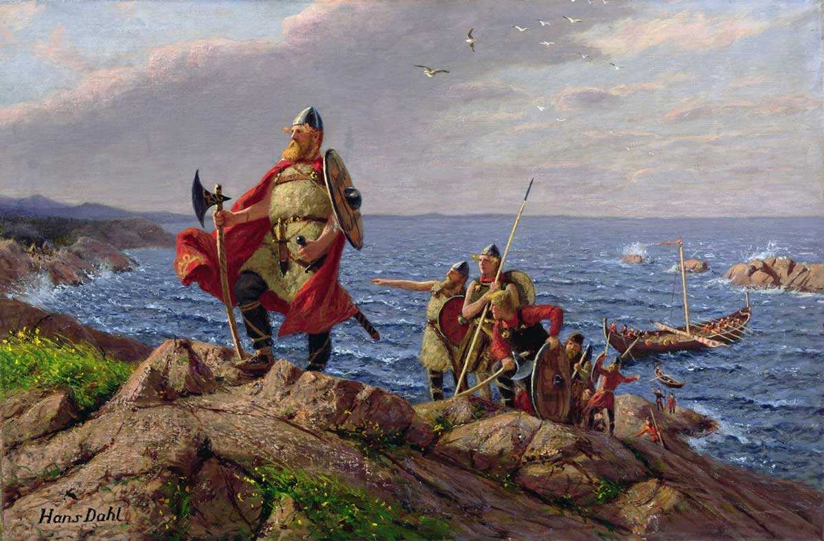 leif eriksson discovers america painting hans dahl