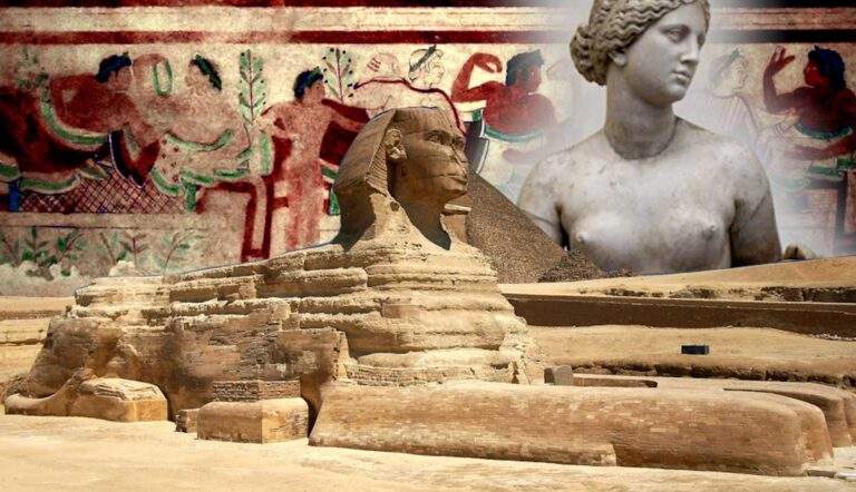 leopards tomb sphinx egpyt venus cinus statue