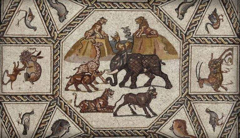 lod mosaic animals in ancient rome details