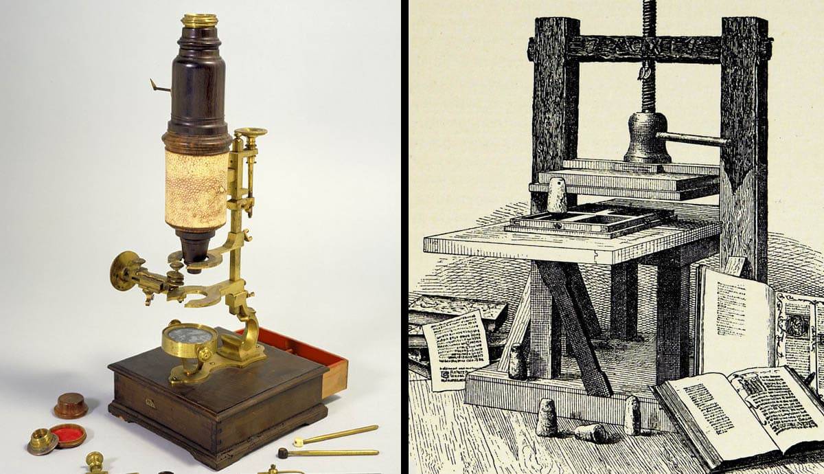 microscope and printing press renaissance inventions