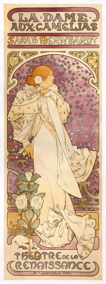 mucha camellias poster 1896