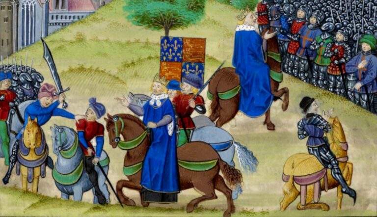 paesants revolt wat tyler battle king illustration