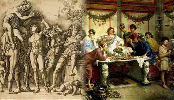 paintings roman feast bompiani bacchana mantegna
