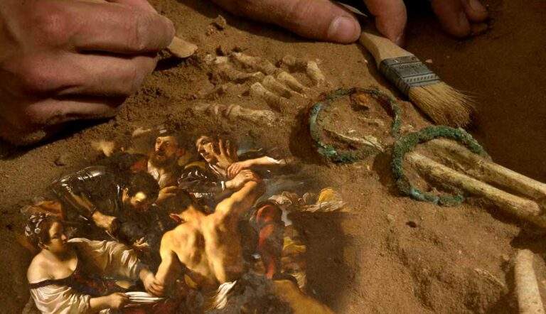 philistine excavations guercino samson captured philistines painting