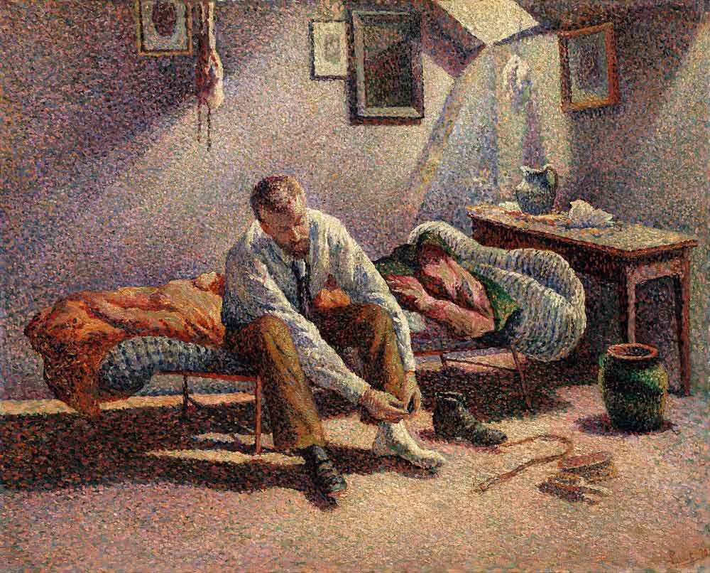 pointilism maximilien luce morning interior painting