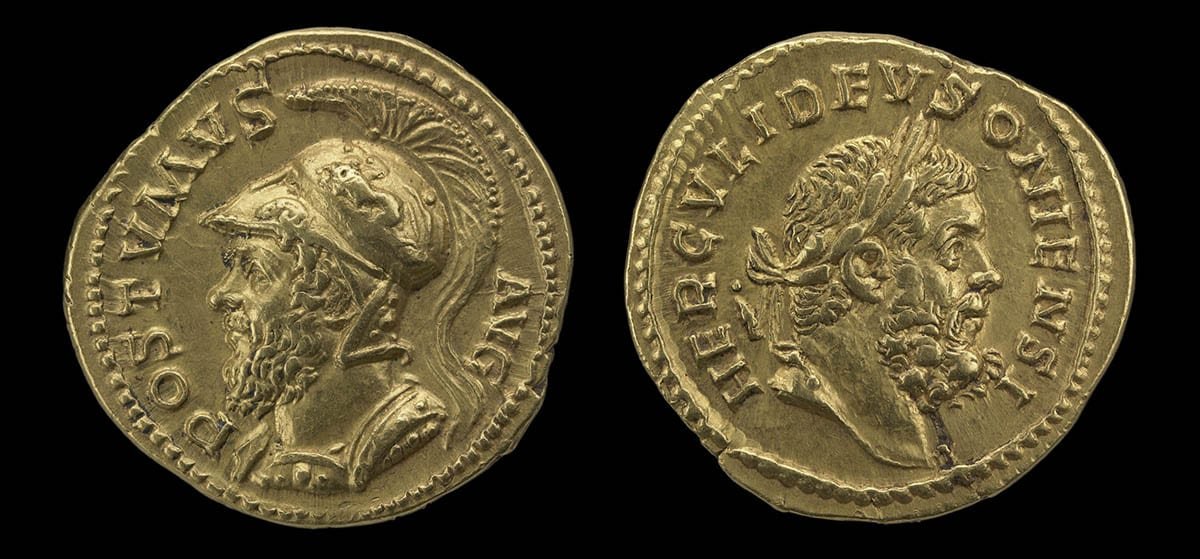 gold coin emperor postumus Hercules of Deuso