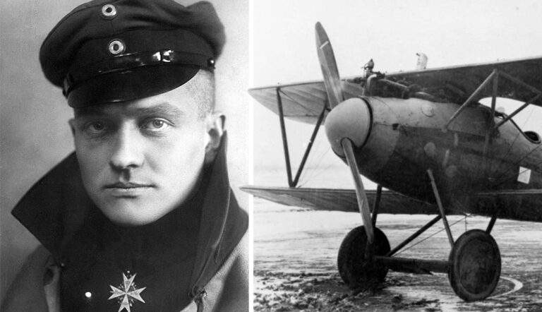 red baron pilot with albatros fighter