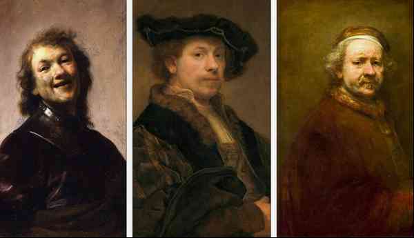 rembrandt self portrait young old