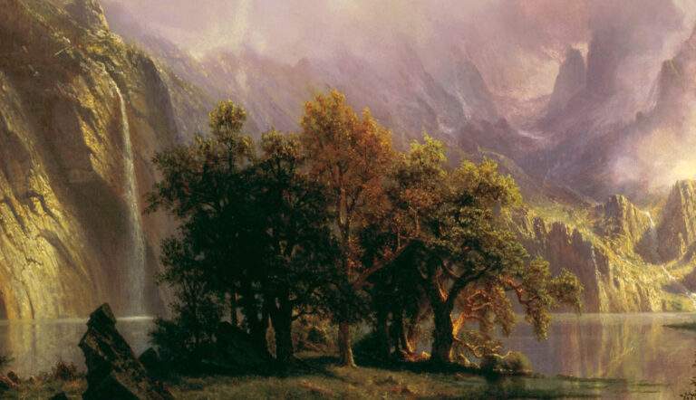 rocky mountain painting by albert bierstadt