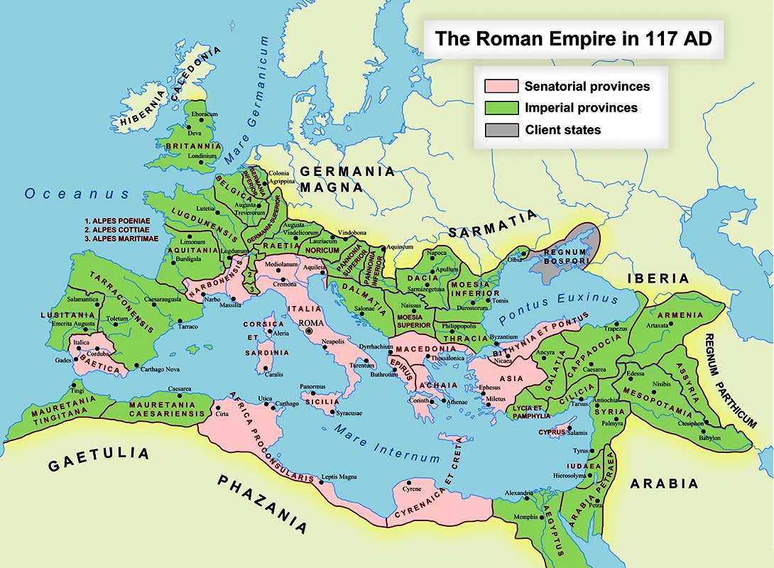 map roman empire 117CE